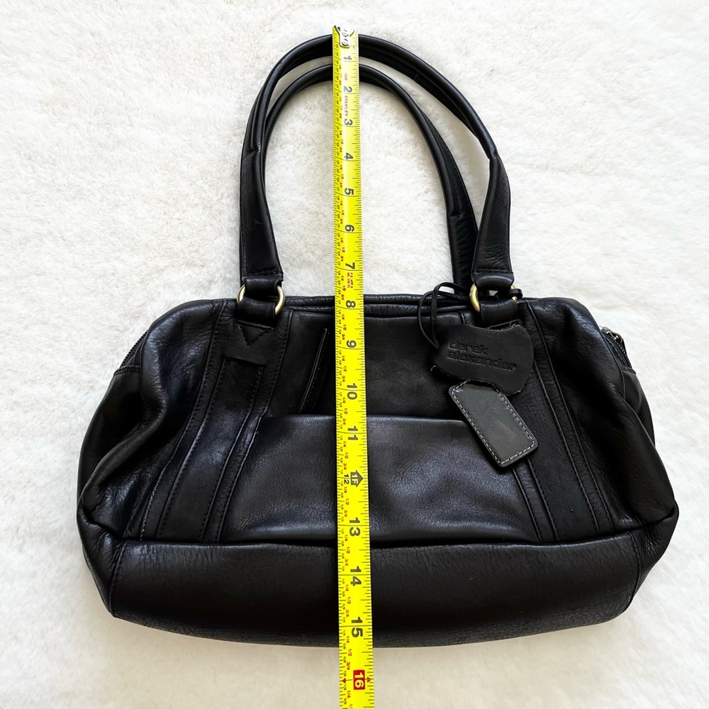 DEREK ALEXANDER BLACK LEATHER BAG CLASSIC CAPSULE WARDROBE STYLISH MINIMALIST - Picture 11 of 12